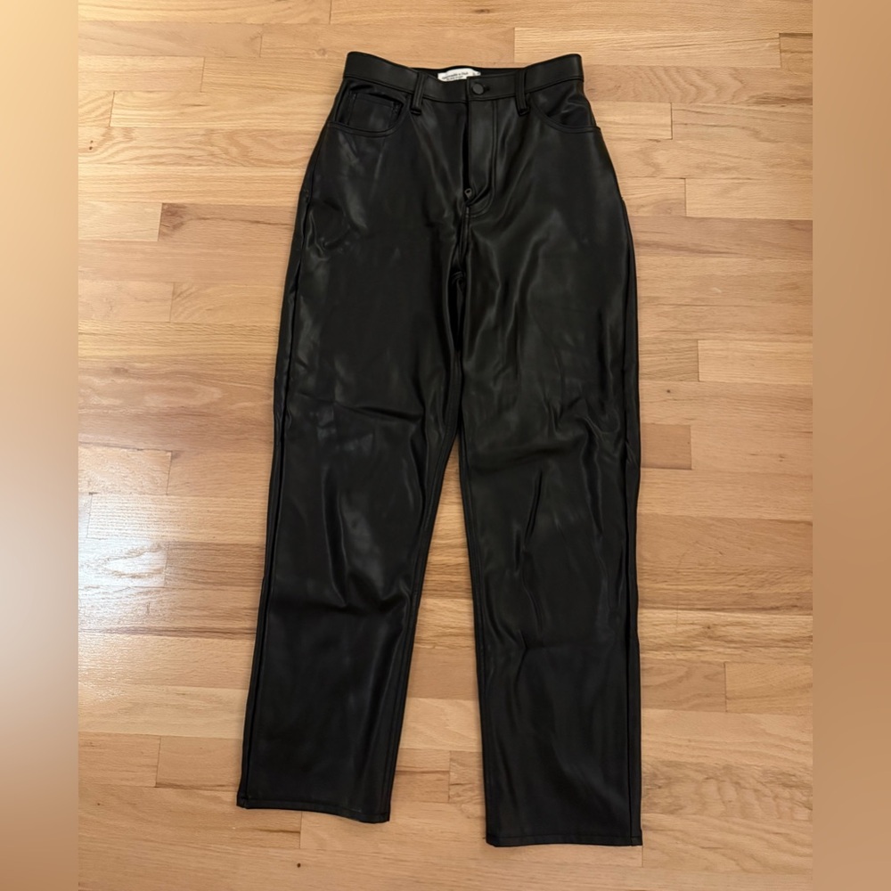 Abercrombie High Rise Ankle Leather Pants